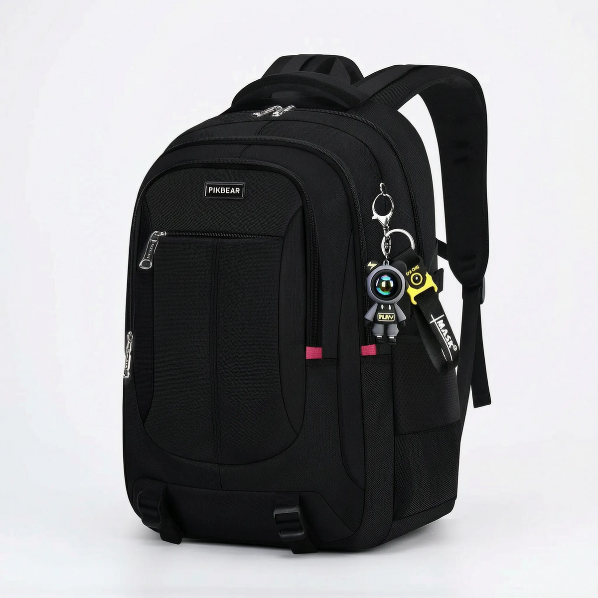 Zaino scolastico multitasche con porta pc 16 pollici, ergonomico per ragazzi, per superiori e viaggio - Nero